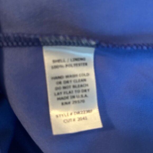 Needle & Thread Blue Zig Zag Pattern Crisscross back shift mini dress, size M - Picture 5 of 5